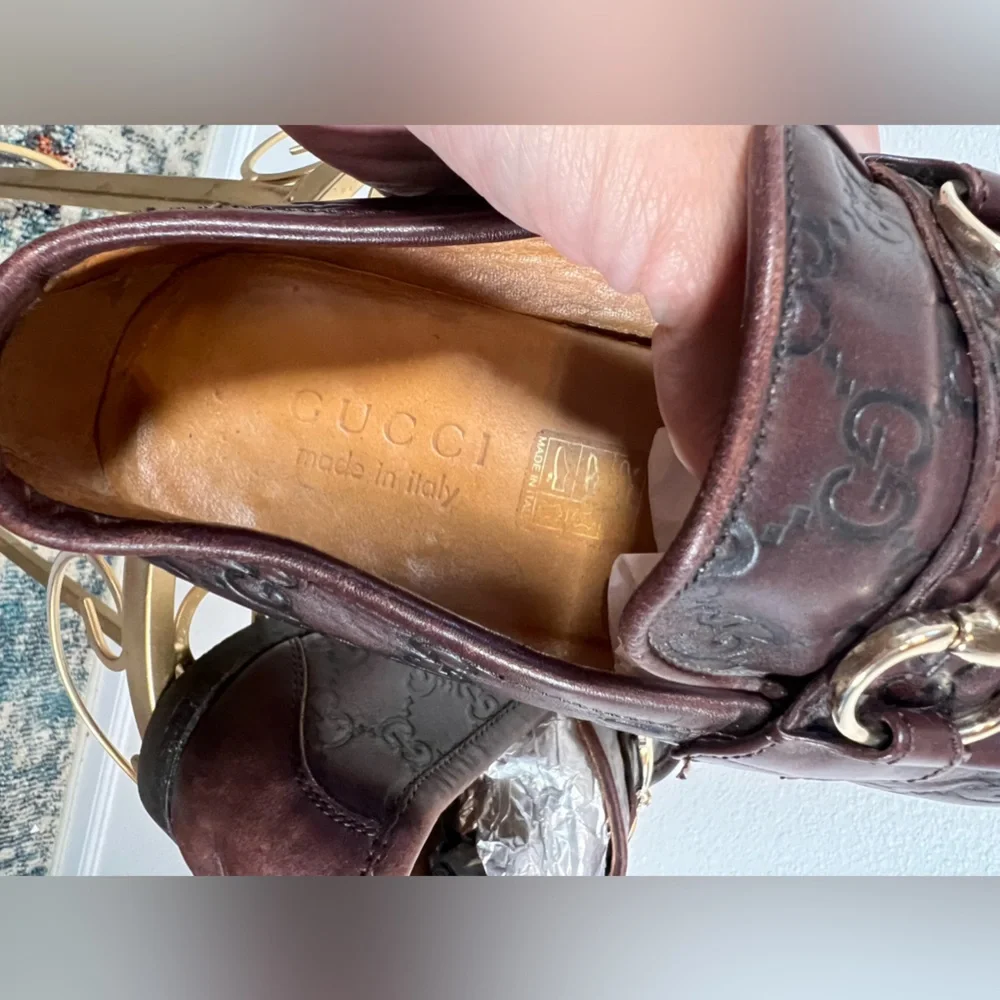 Gucci VTG Guccissima Horsebit Loafer Tom Ford Era GG Monogram Embossed Size 41.5
